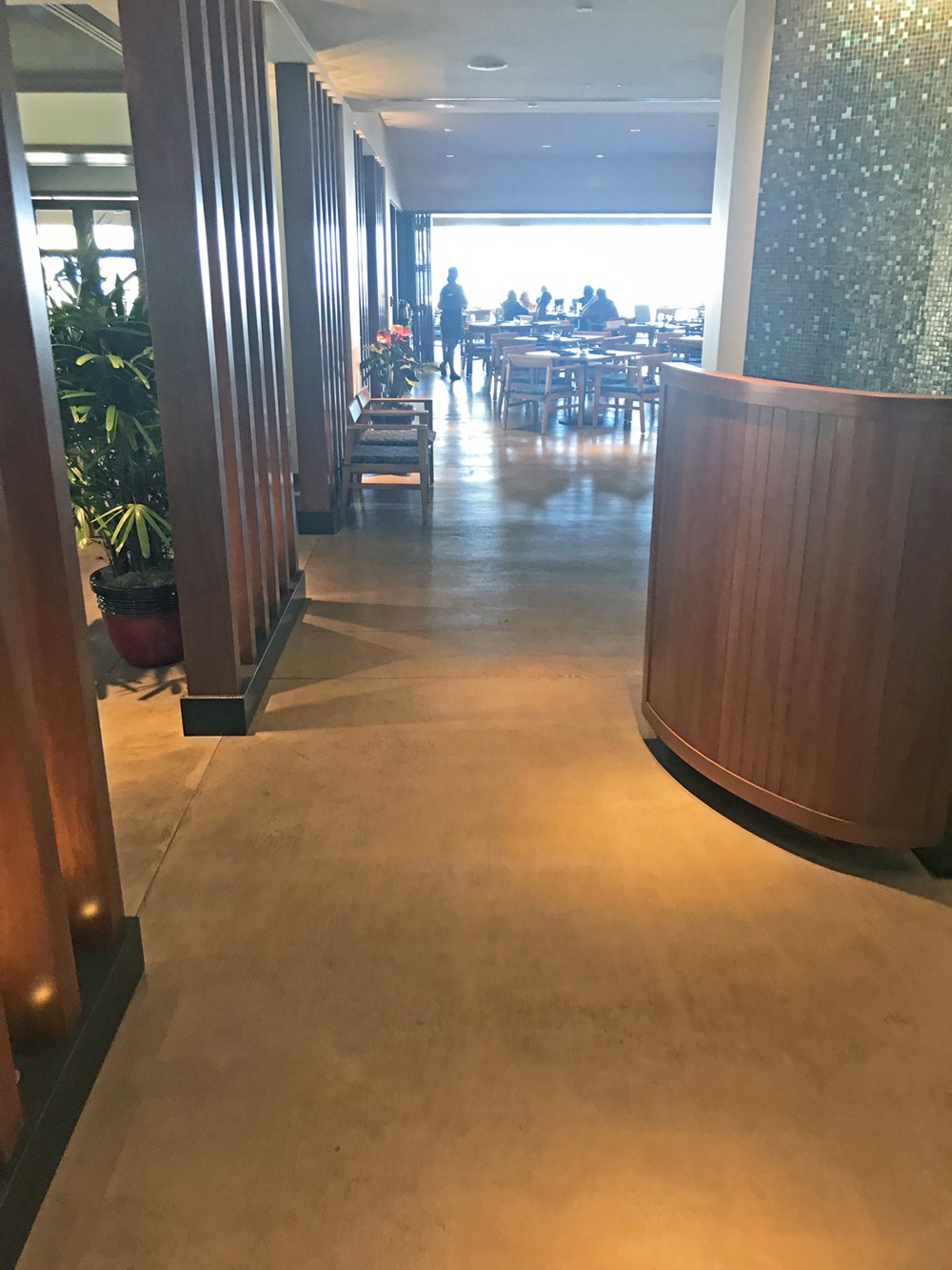 Concrete Water-Based Stain Hotel Interior Walkway