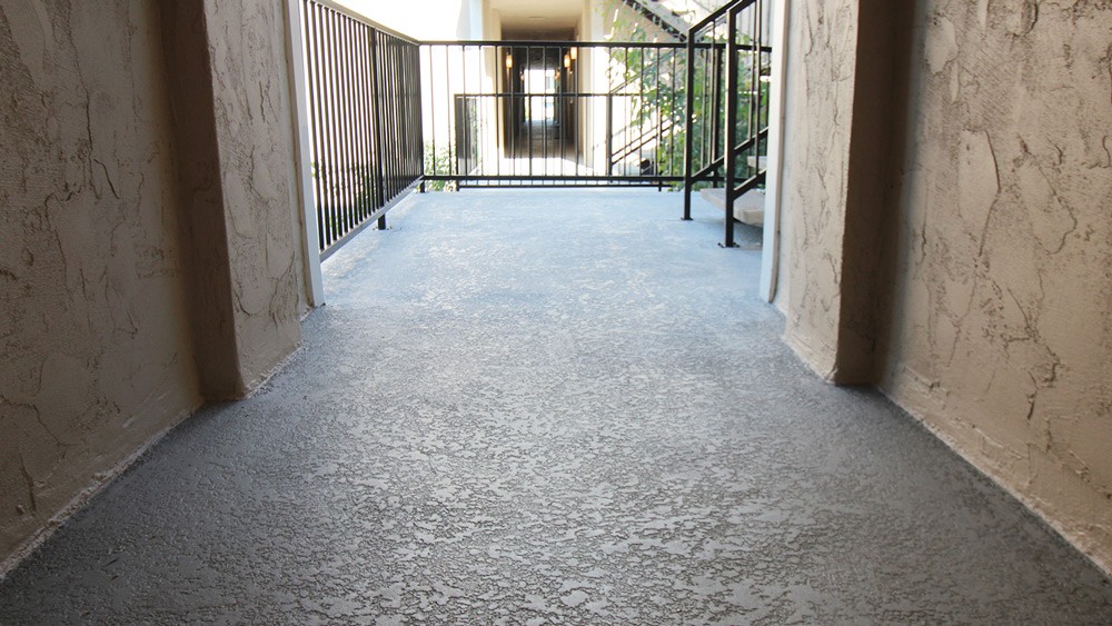 Concrete coating in a housing complex