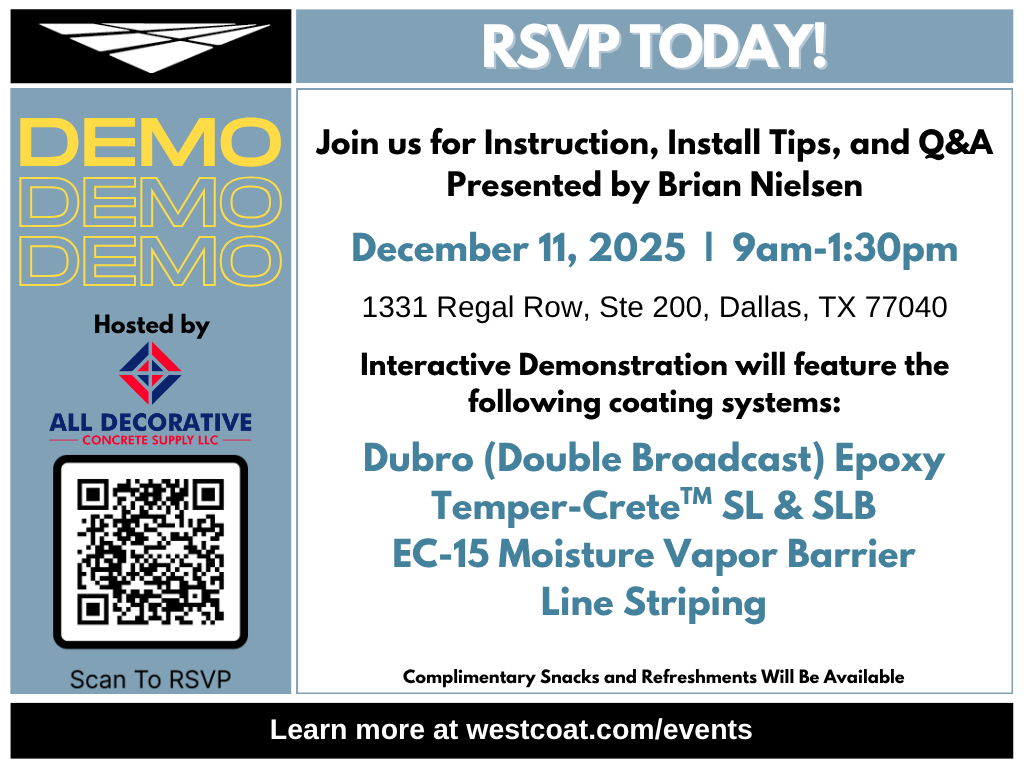 Westcoat Epoxy Demo in Dallas, TX