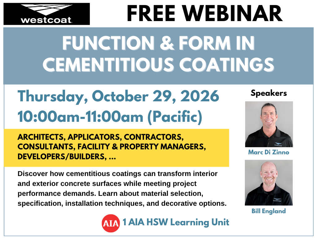 AIA Cementitious Coatings Webinar 10 29 26 Flyer